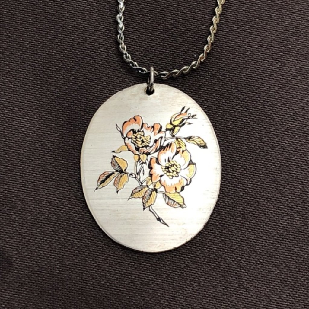 Vintage Damascene October Necklace